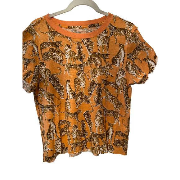 Maeve Anthropology Lion| Whimsical Animal Print T-shirt| Women's Size Small - Picture 1 of 5